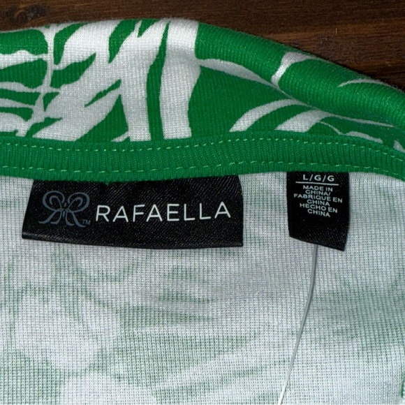 NWT Rafaella Green Tropical Sleeveless Polo Tunic Top Large - Picture 5 of 8